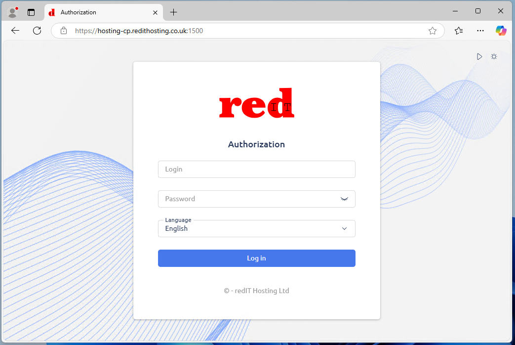 Shared Hosting Panel Login Page
