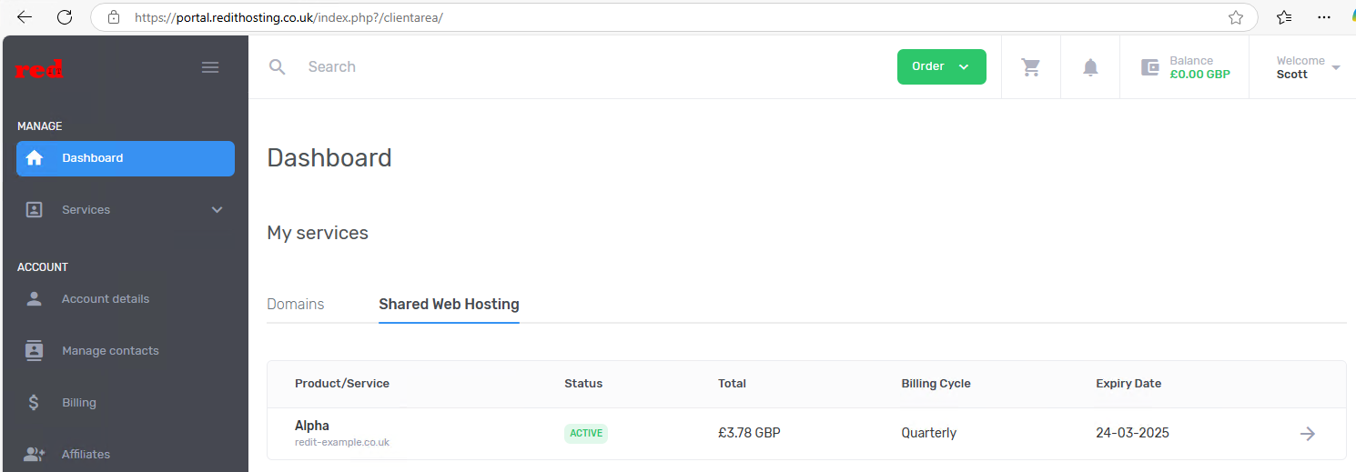 Customer Portal Dashboard