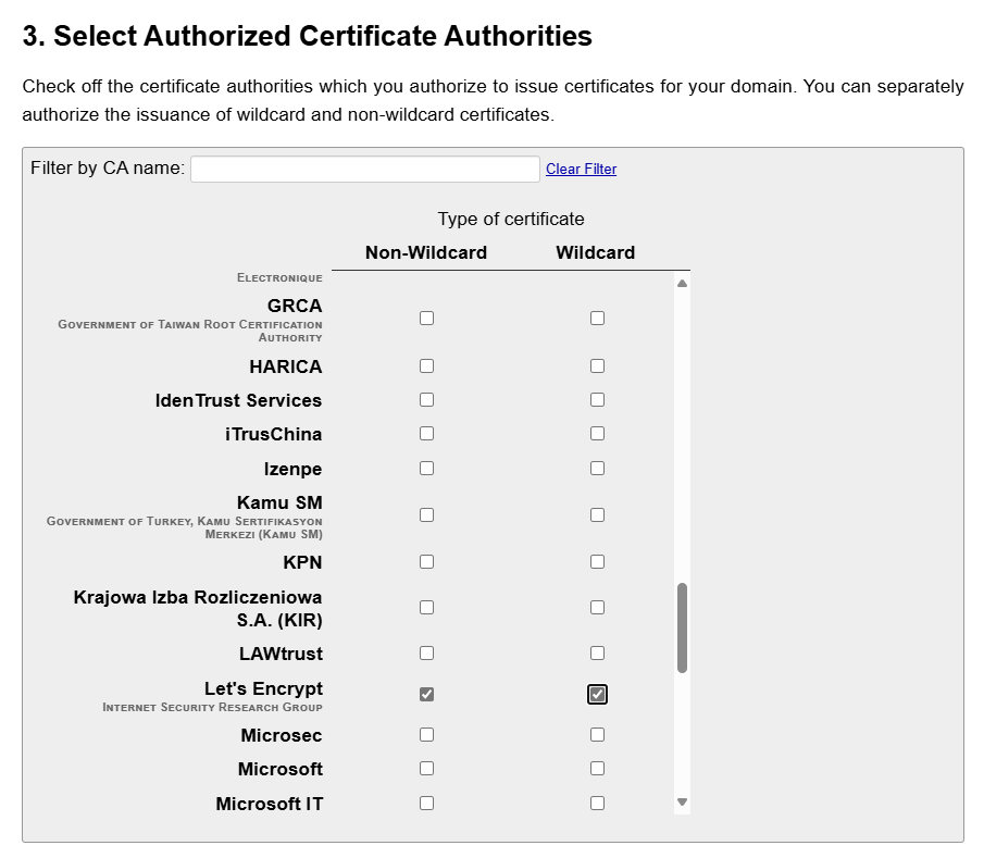 SSL Mate CAA Page Step 3